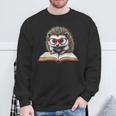Reading Book Hedgehog Sweatshirt Gifts for Old Men