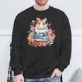 Reading Books Booklover Hamster And Watercolor Books Sweatshirt Gifts for Old Men
