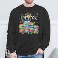 Reading Books I'm Ok National Book Lovers Lights Christmas Sweatshirt Gifts for Old Men Reading Books I'm Ok National Book Lovers Lights Christmas Sweatshirt Gifts for Old Men