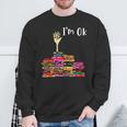 Reading Books Librarian Reader Nerd I'm Ok Teacher School Sweatshirt Gifts for Old Men