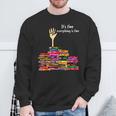 Reading Books Librarian Reader Nerd It's Fine Teacher School Sweatshirt Gifts for Old Men