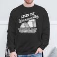 Reading Books Is Life Important Dinosaur Book Sweatshirt Gifts for Old Men