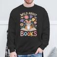 Reading Enthusiast Book Lover Tiger Cute Flowers Sweatshirt Gifts for Old Men