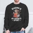 Reading Is My Favorite Sport Cute Monkey Reading Books Sweatshirt Gifts for Old Men