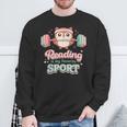 Reading Is My Favorite Sport Cute Owl Book Lover Sweatshirt Gifts for Old Men