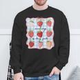 Reading Is My Jam Preppy Stawberry Bookworm Book Lover Nerd Sweatshirt Gifts for Old Men