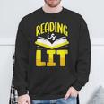 Reading Is Lit Bookworm Book Reading Sweatshirt Gifts for Old Men