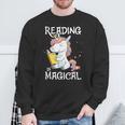 Reading Is Magical Book Lover Unicorn English Teacher Girls Sweatshirt Gifts for Old Men