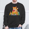 Reading For Men Women Books Cat Reading Lover Sweatshirt Gifts for Old Men