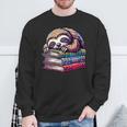 Reading Muffler Sloth On Stack Of Books Sweatshirt Gifts for Old Men