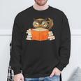 Reading Owl Art Men Women Kids Bookworm Book Lovers Sweatshirt Gifts for Old Men
