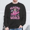 Reading Is Out Of This World Astronaut Reading Book Space Sweatshirt Gifts for Old Men