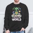 Reading Is Out Of This World Space Book Lover Bookworm Sweatshirt Gifts for Old Men