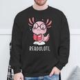 Readolotl Cute Axolotl Book Lover Sweatshirt Gifts for Old Men