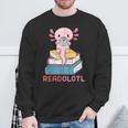 Readolotl Cute Read Axolotl Book Lover Librarian Bookworm Sweatshirt Gifts for Old Men