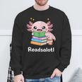Readsalotl Axolotl Book Reading Sweatshirt Gifts for Old Men Readsalotl Axolotl Book Reading Sweatshirt Gifts for Old Men