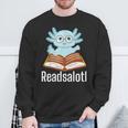 Readsalotl Axolotl Reading Cute Book Lover Bookworm Sweatshirt Gifts for Old Men