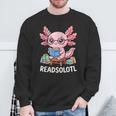 Readsolotl Axolotl Read Books Reading Book Lover Kids Sweatshirt Gifts for Old Men