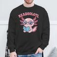 Readsolotl Axolotl Reading Book Bookworm Bookish Girls Kids Sweatshirt Gifts for Old Men