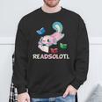Readsolotl Axolotls Funny Kids Reading Fish Books Lizard Sweatshirt Gifts for Old Men
