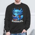 Readsolotl Blue Kawaii Axolotl Book Lover Reading Sweatshirt Gifts for Old Men Readsolotl Blue Kawaii Axolotl Book Lover Reading Sweatshirt Gifts for Old Men