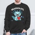 Readsolotl Cute Axolotl Read Book Ambystoma Mexicanum Kids Sweatshirt Gifts for Old Men