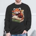 Red Panda Reading Book Animal Bookworm Sweatshirt Gifts for Old Men