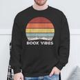 Retro Book Vibes Rainbow For Reading Lovers Vintage Sweatshirt Gifts for Old Men