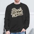 Retro Book Worm Reading For Book Lovers Sweatshirt Gifts for Old Men