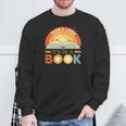 Retro Open Book Rainbow Reading Graphic Sweatshirt Gifts for Old Men