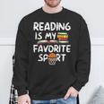 Retro Reading Is My Favorite Sport Basketball World Book Day Sweatshirt Gifts for Old Men