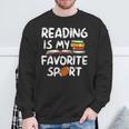 Retro Reading Is My Favorite Sport Football World Book Day Sweatshirt Gifts for Old Men