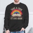 Retro Vintage Rainbow Take a Look It’s In a Book Reading Sweatshirt Gifts for Old Men Retro Vintage Rainbow Take a Look It’s In a Book Reading Sweatshirt Gifts for Old Men