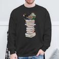 Robin Owl Bird Birds With Books Birdlover Animal Sweatshirt Gifts for Old Men