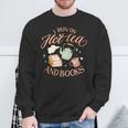 I Run ON HOT Tea & Books Reader Reading Meme Sweatshirt Gifts for Old Men