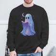 Scary Reading Book Lovers Halloween Costume Pastel Ghost Sweatshirt Gifts for Old Men