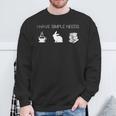 I Have Simple Needs Bunny Coffee Rabbit Books Sweatshirt Gifts for Old Men