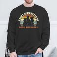 Slightly Distracted From Dogs And Books Retro Vintage Sweatshirt Gifts for Old Men