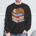 Sloth Napping On Book Stack Sweatshirt Gifts for Old Men
