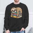 Sloth Sleeping On Books Sweatshirt Gifts for Old Men