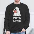 Sorry Im Boooked Reading Ghost Book Meme Sweatshirt Gifts for Old Men
