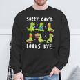 Sorry Can't Books Bye Dinosaur Librarian Bookworm Teacher Sweatshirt Gifts for Old Men
