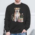 Staffordshire Bull Terrier Books Flowers Book Reading Sweatshirt Gifts for Old Men Staffordshire Bull Terrier Books Flowers Book Reading Sweatshirt Gifts for Old Men