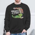 Summer Reading 2026 Unearth a Story Theme Dinosaur Book Nerd Sweatshirt Gifts for Old Men Summer Reading 2026 Unearth a Story Theme Dinosaur Book Nerd Sweatshirt Gifts for Old Men