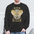 Super Reader Owl Bookmarks Reading Librarian Nocturnal Book Sweatshirt Gifts for Old Men