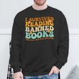 I Survived Reading Banned Books Book Lover Bookaholic Sweatshirt Gifts for Old Men