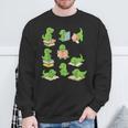 T-Rex Dinosaurs Reading Books Dinosaur Lover Sweatshirt Gifts for Old Men