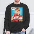 Tea Pop Art Comic Book Cartoon Tea Party Tea Lover Drinking Sweatshirt Gifts for Old Men