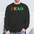 Teacher Reading Read In Color Book Sweatshirt Gifts for Old Men