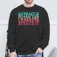 Teaching Pun Literacy Is My Jam Librarian Book Lover Teacher Sweatshirt Gifts for Old Men